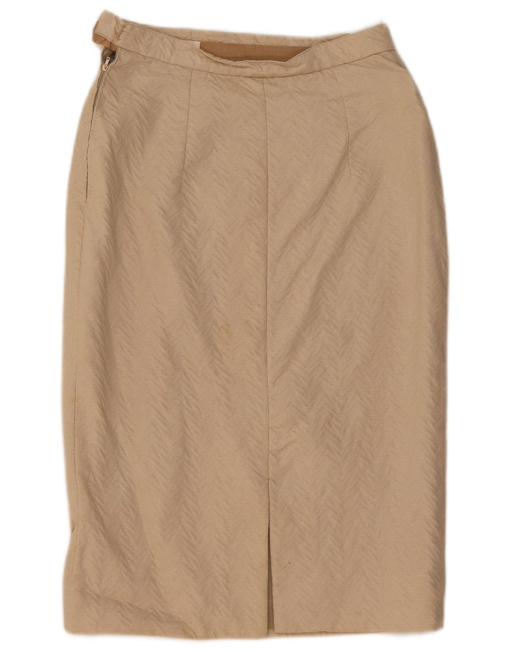 Gonna dritta da donna VINTAGE W27 piccolo Chevron beige