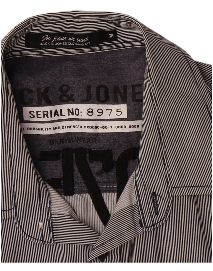 Camicia grafica da uomo Jack & Jones in cotone gessato blu medio