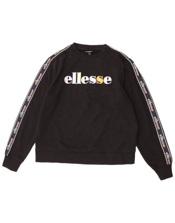 Felpa oversize con grafica da donna Ellesse, maglione UK 10, piccola, nera