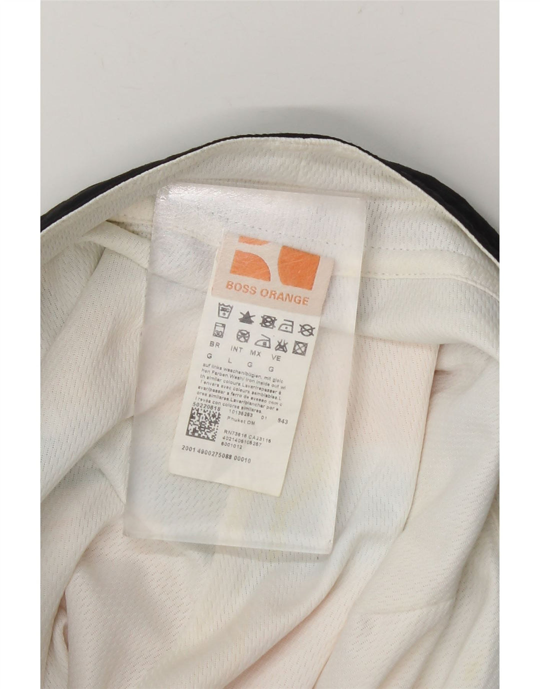 Pantaloncini da bagno da uomo Hugo Boss, poliestere a righe grandi, arancione