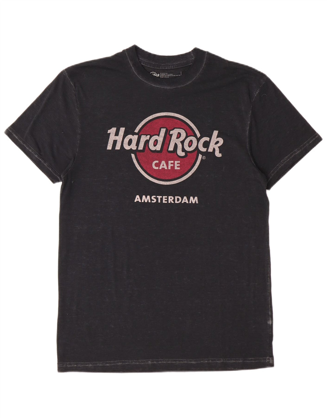 T-shirt grafica da uomo Hard Rock Cafe Amsterdam Top in cotone nero medio