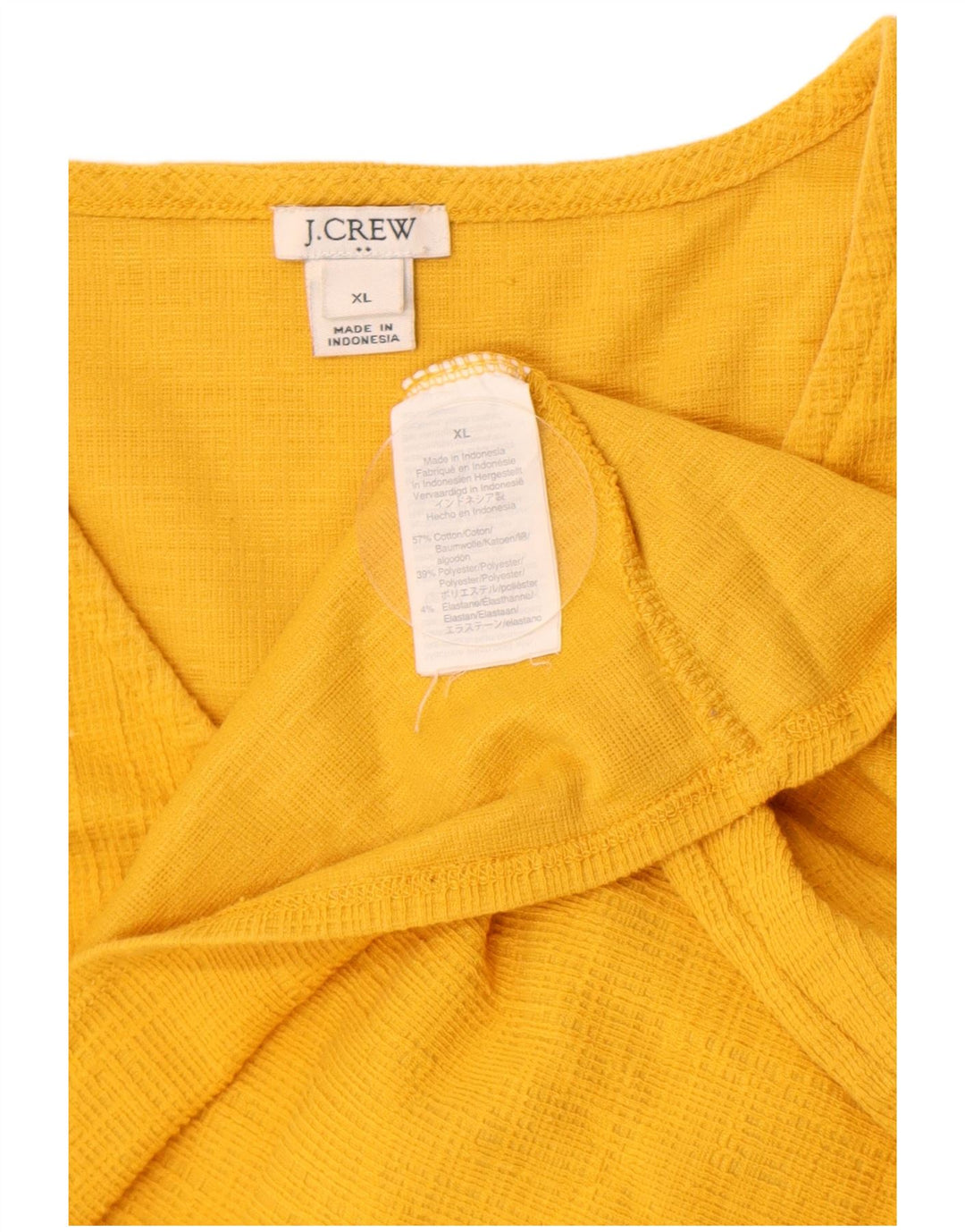 J. Crew Camicetta da donna con allacciatura frontale Top UK 18 XL Cotone giallo