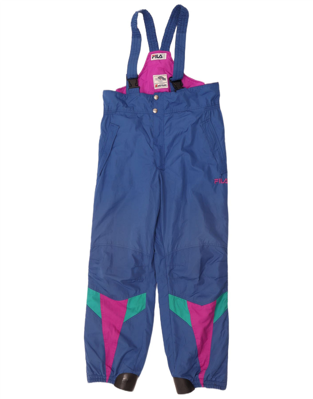 Pantaloni da sci salopette da uomo Fila IT 50 Large blu poliestere color block
