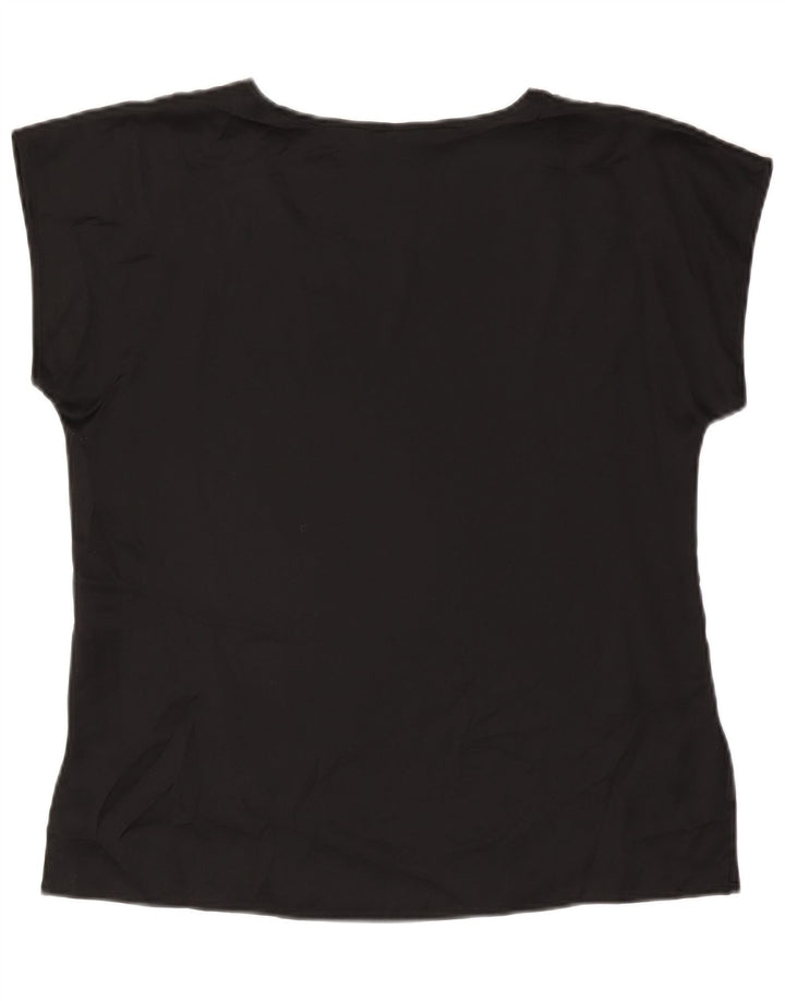 Marina Rinaldi Camicetta oversize da donna taglia 19 piccola seta nera
