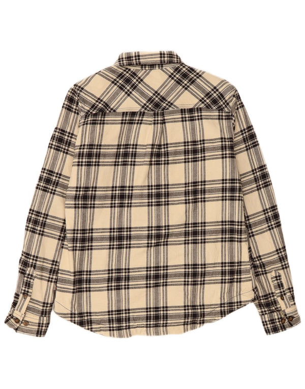Camicia in flanella da boscaiolo da donna Carhartt UK 6 XS in cotone a quadri beige