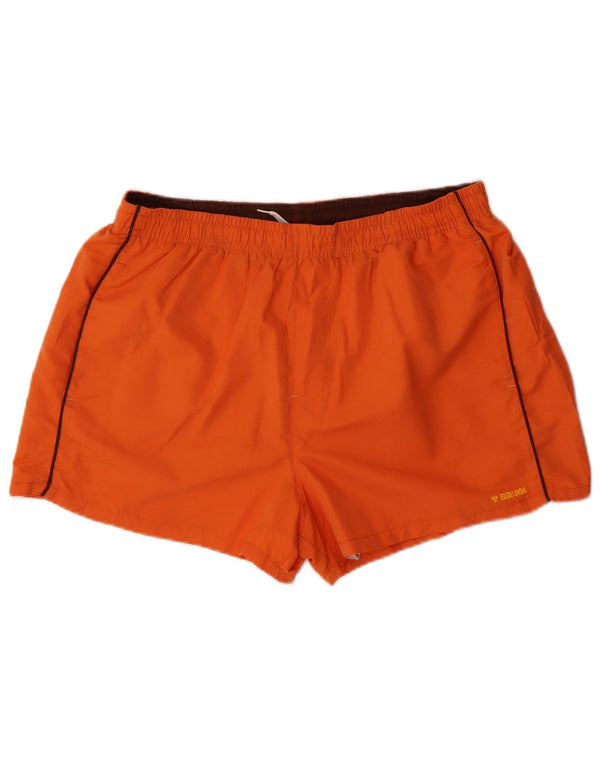 Brugi Mens Swimming Shorts XL Orange Striped Sports