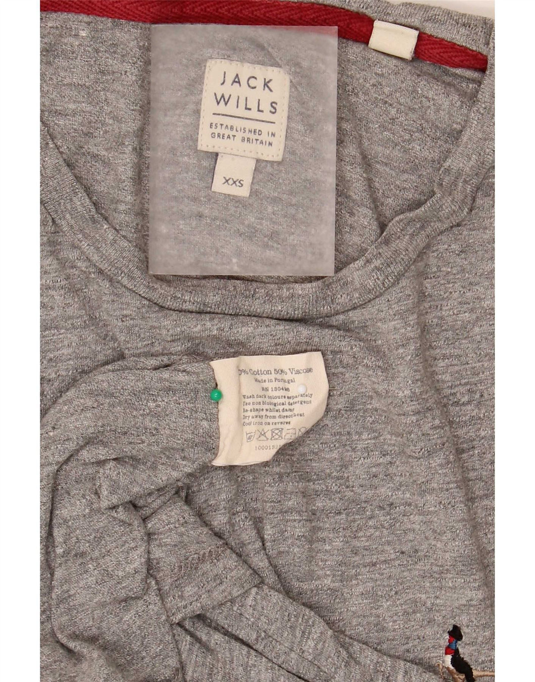 T-shirt da uomo Jack Wills Top 2XS cotone chiazzato grigio