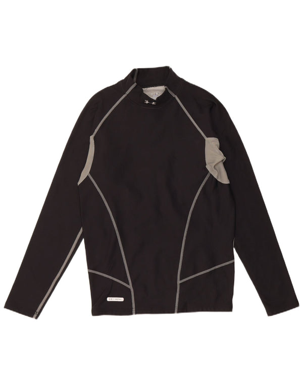 Under Armour - Maglia slim fit da uomo, manica lunga, grande, colore nero, sportivo