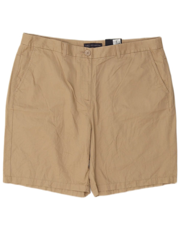 Pantaloncini chino da donna Marks & Spencer UK 16 Large W34 Cotone beige