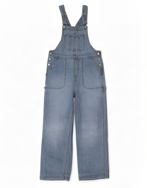 Salopette da donna vintage cargo jeans dritti media W36 L32 cotone blu