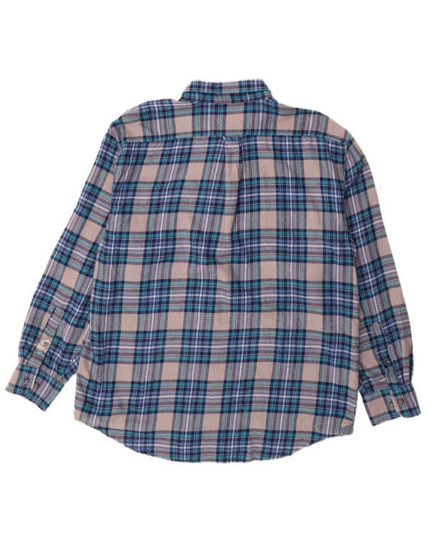 Camicia in flanella da uomo Izod XL in cotone a quadri blu