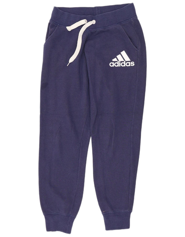 Pantaloni da tuta con grafica Adidas da donna Joggers UK 8/10 Small Blu Navy
