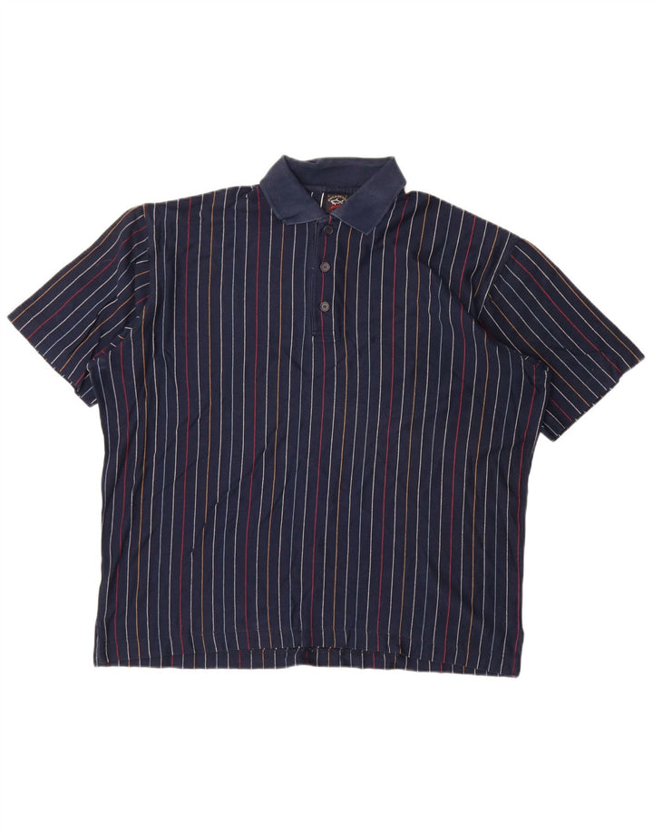 Polo da uomo Paul & Shark grande a righe blu navy