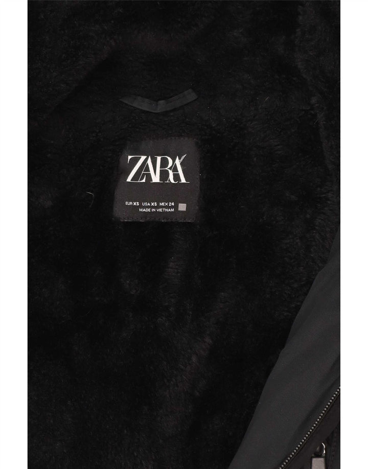 Giacca Parka con cappuccio da donna Zara UK 6 XS poliestere nero