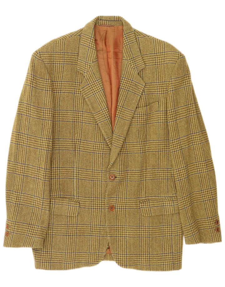 GB.PEDRINI Giacca Blazer 2 Bottoni Uomo IT 50 Large Pied De Poule Verde