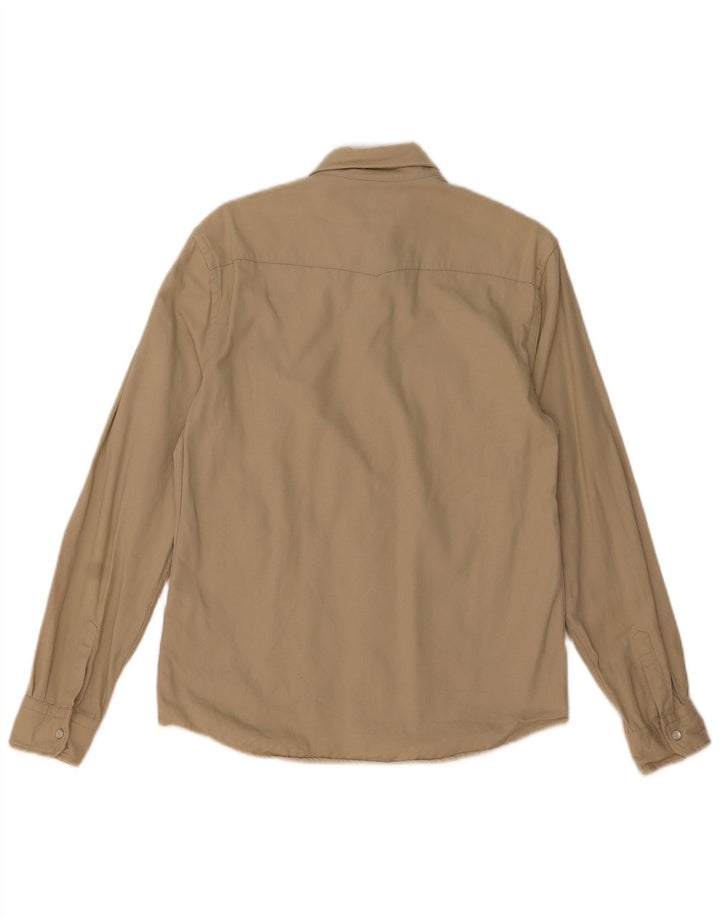 Camicia Reiss da uomo vestibilità regolare in cotone beige medio