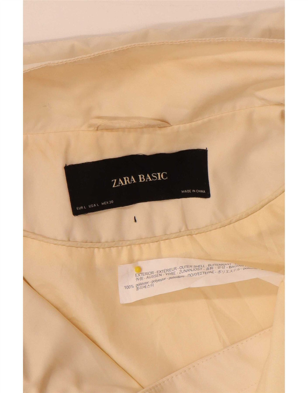 Giubbotto bomber con cappuccio da donna Zara UK 14 grande poliestere beige