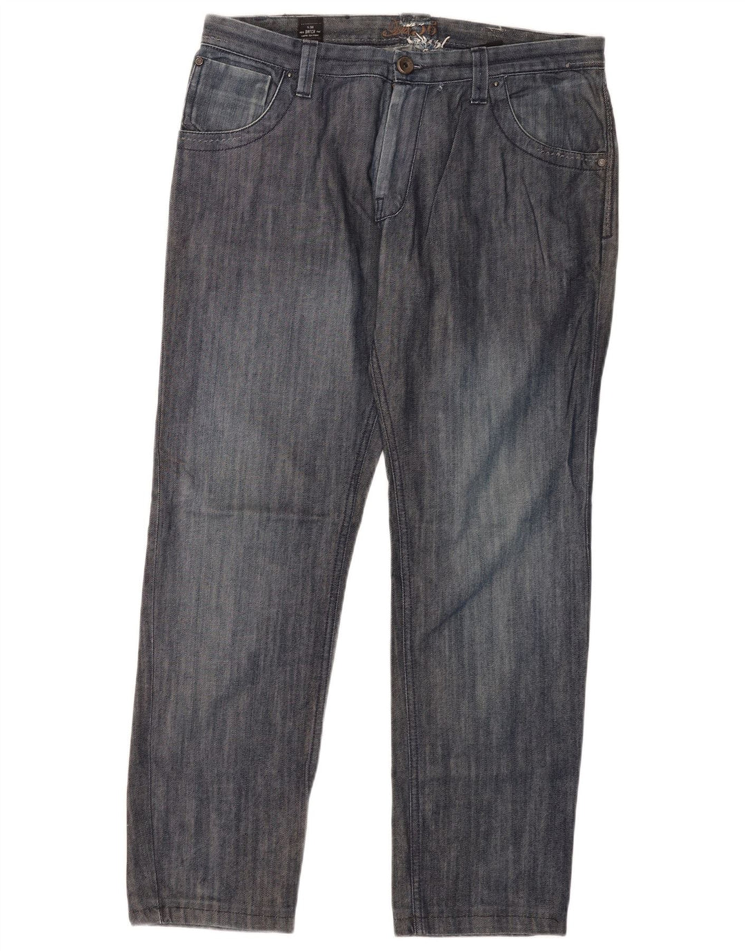 Jeans dritti da uomo Datch W36 L30 in cotone blu navy