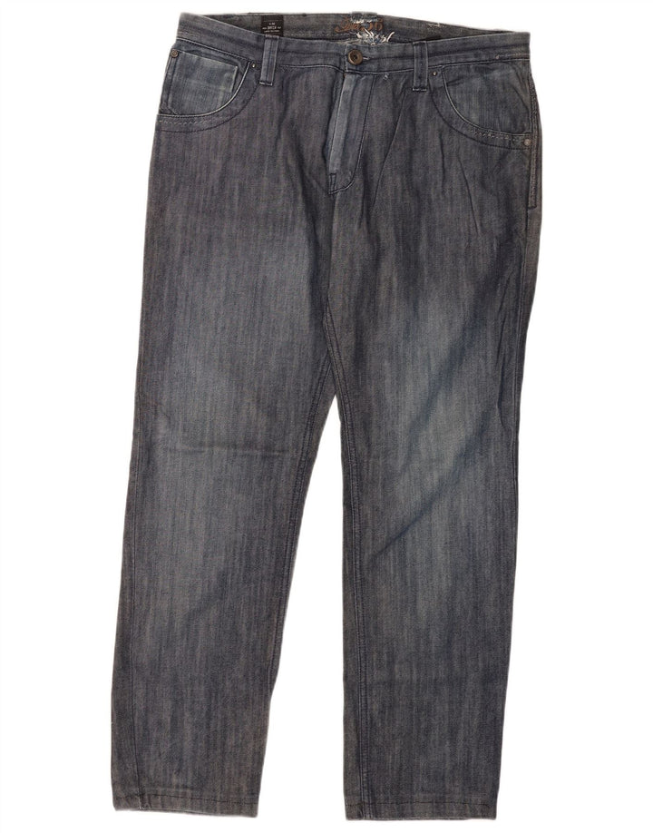 Jeans dritti da uomo Datch W36 L30 in cotone blu navy