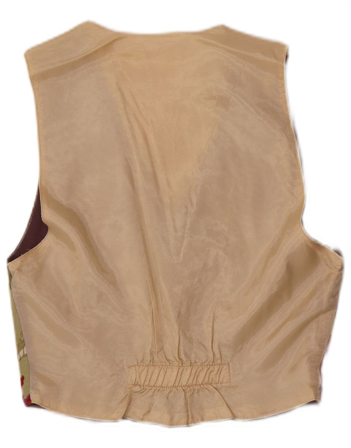 Gilet da uomo vintage XS color kaki floreale