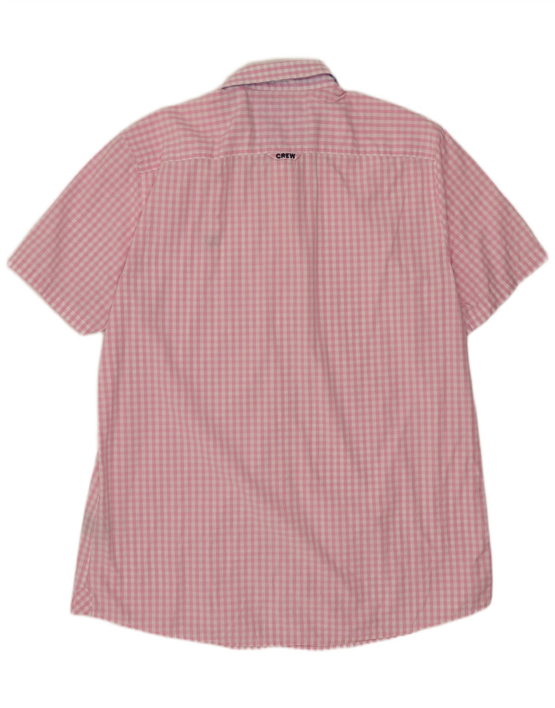 J. CREW Camicia a maniche corte da uomo XL in cotone a quadretti rosa
