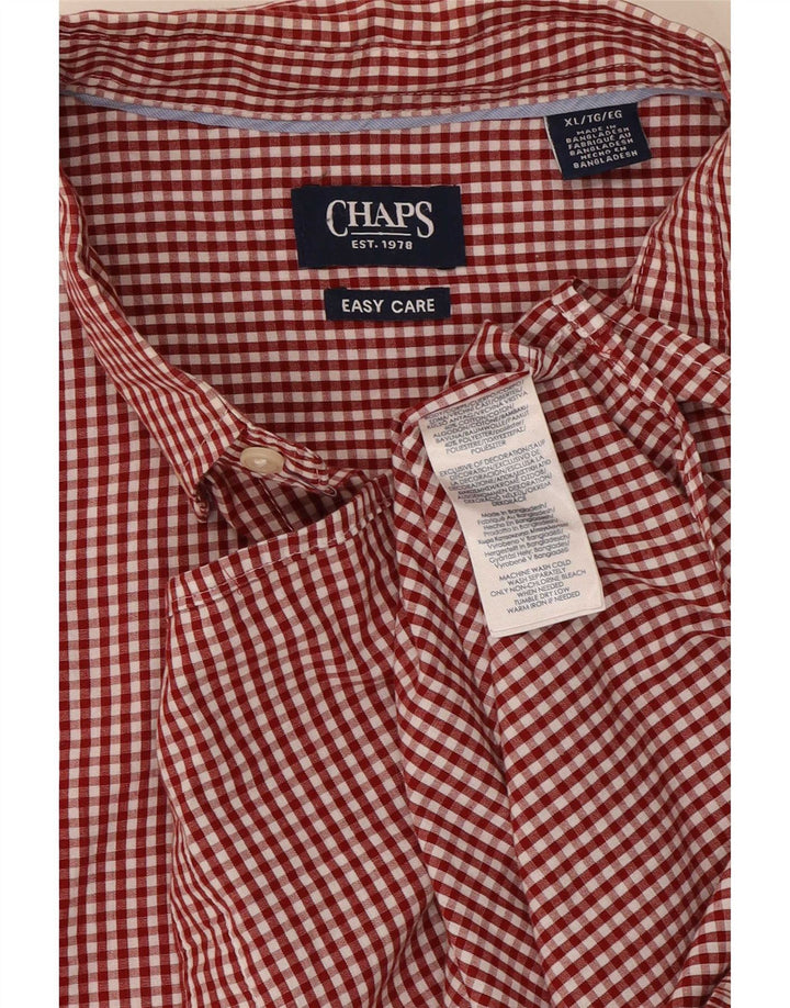 Camicia da uomo Chaps XL in cotone a quadretti rossi