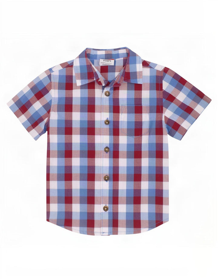 Camicia a maniche corte da bambino Wrangler 2-3 anni in cotone a quadretti multicolore