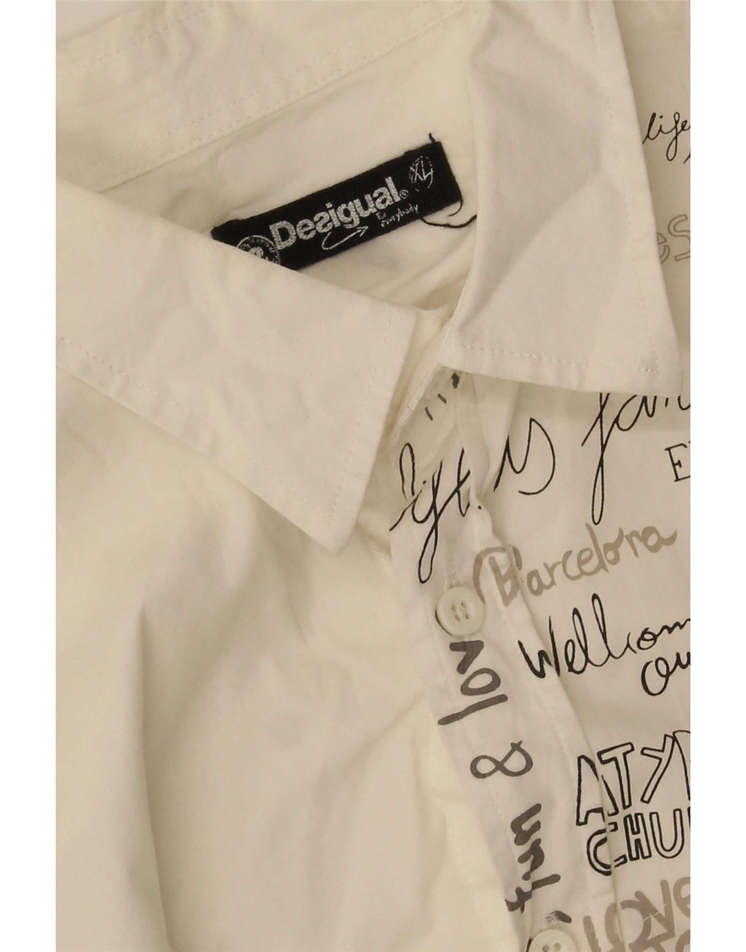 Camicia grafica da uomo Desigual XL bianca