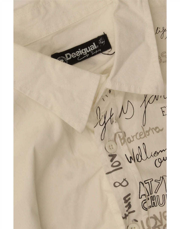 Camicia grafica da uomo Desigual XL bianca