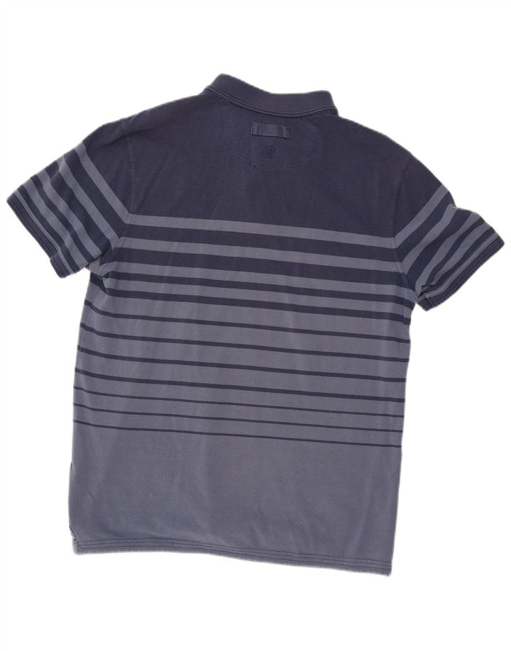Polo da uomo Fat Face in cotone a righe grandi blu