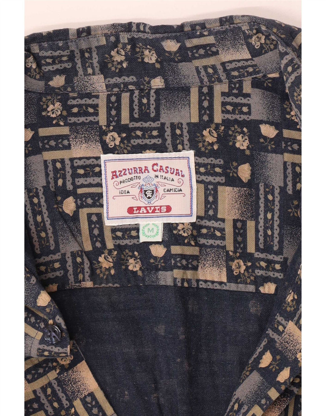 Azzurra Camicia da uomo vestibilità regolare medio multicolore geometrico retrò