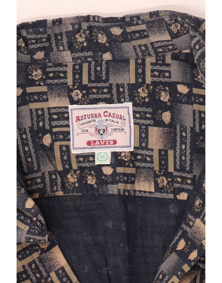 Azzurra Camicia da uomo vestibilità regolare medio multicolore geometrico retrò