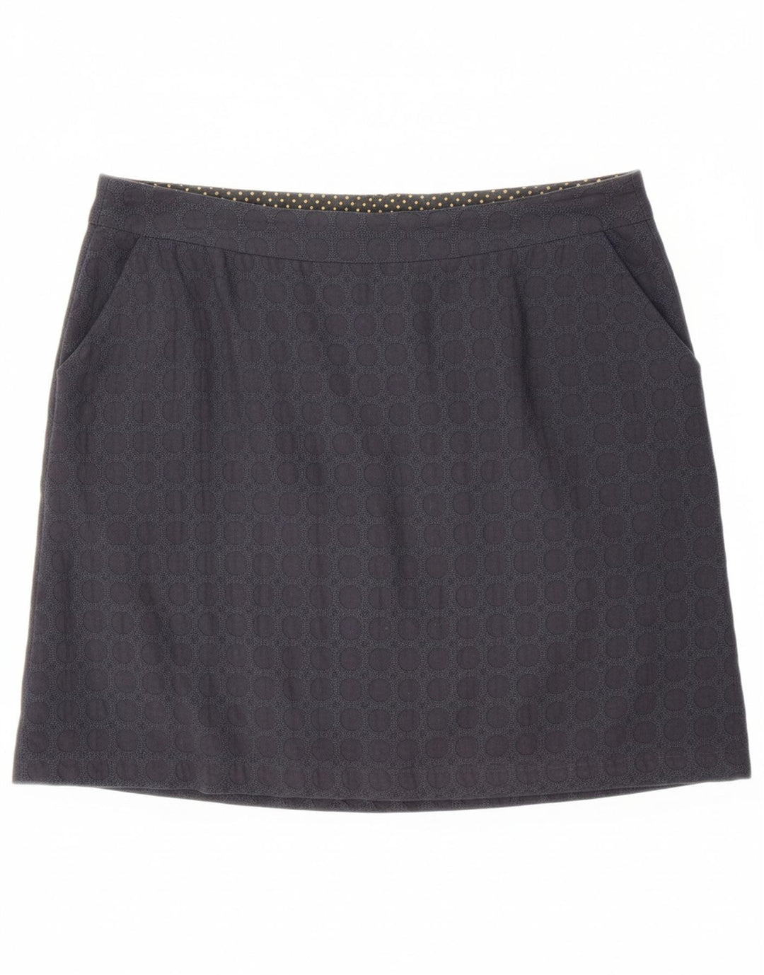 WHITE STUFF Womens Mini Skirt UK 14 Large W36  Navy Blue Geometric Cotton