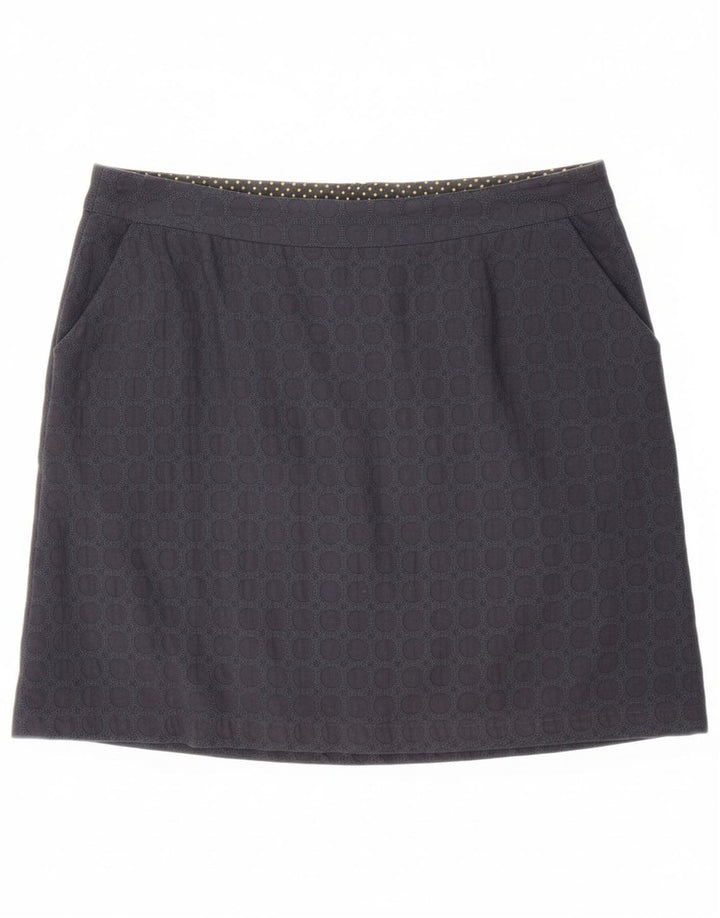 WHITE STUFF Womens Mini Skirt UK 14 Large W36  Navy Blue Geometric Cotton