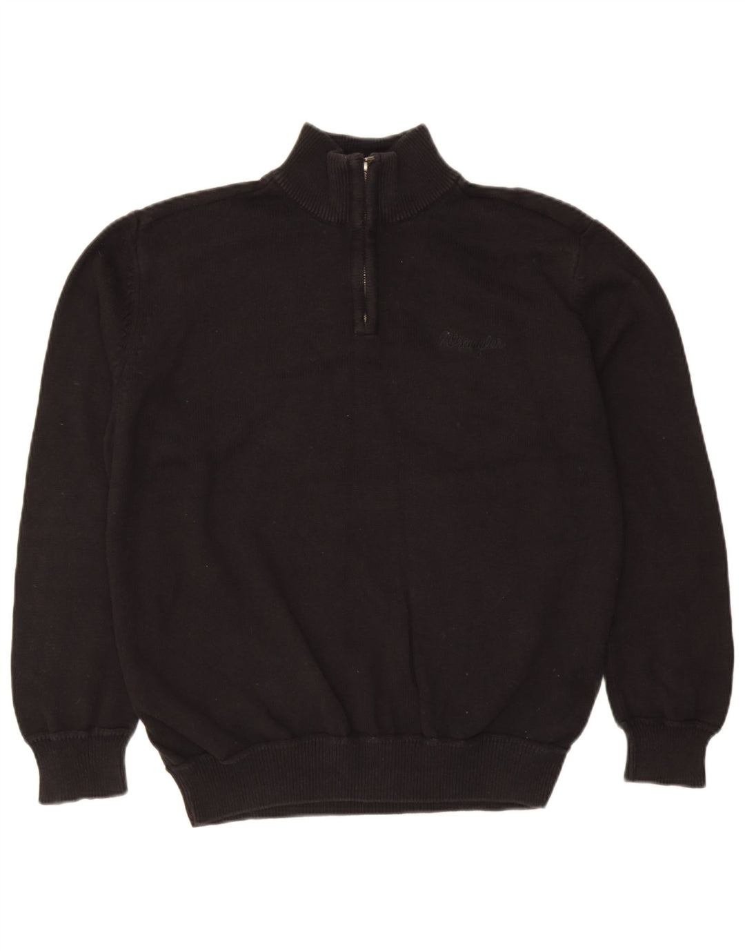 Maglione Wrangler da uomo con zip e collo XL in cotone nero