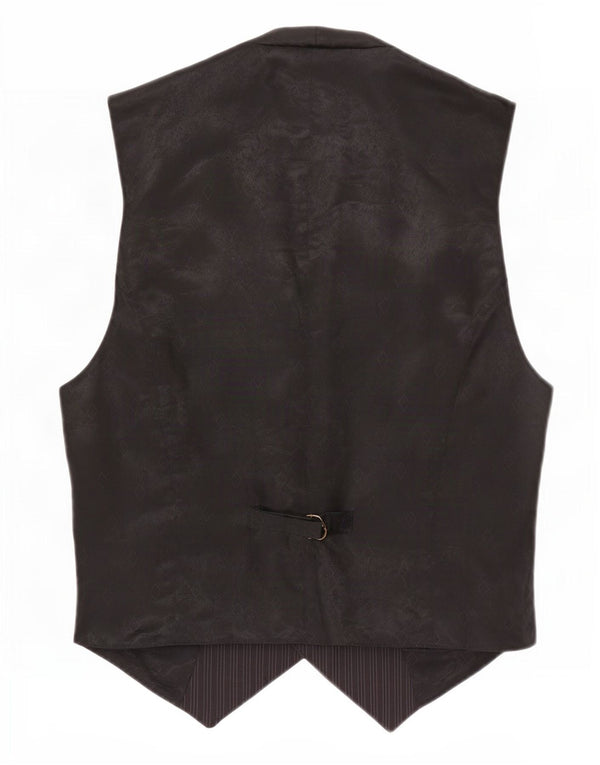 Gilet Uomo Sisley Large in Viscosa Gessata Nera