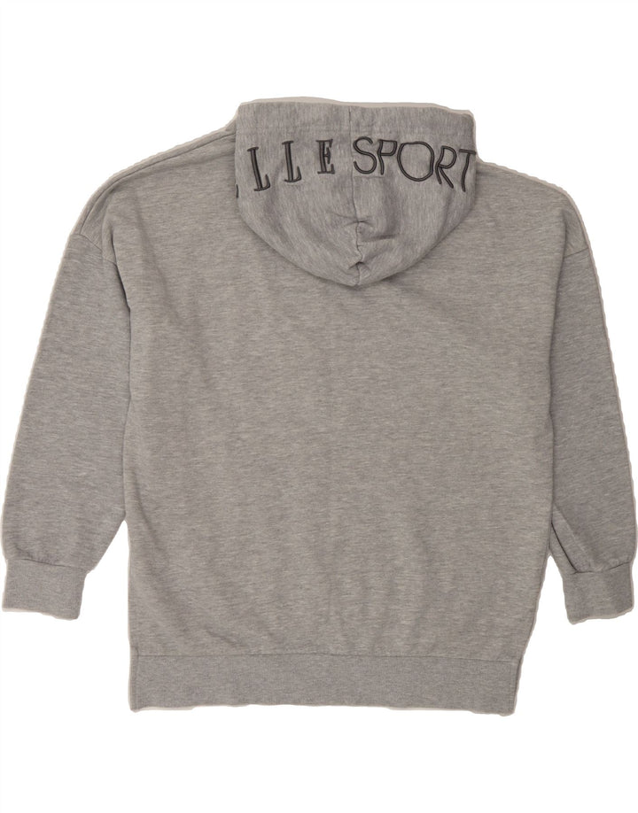 ELLE SPORT Womens Oversized Hoodie Jumper UK 14 Medium Grey Vintage Elle Sport and Second-Hand Elle Sport from Messina Hembry 