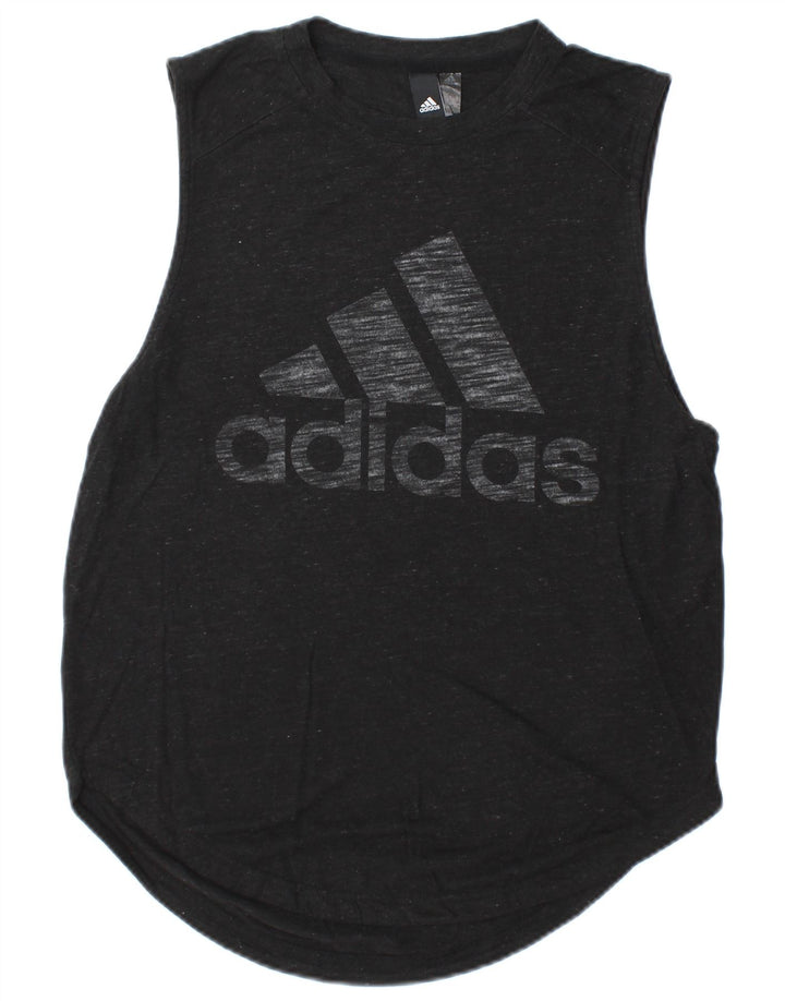 Canotta grafica da uomo Adidas Top in rayon chiazzato nero piccolo