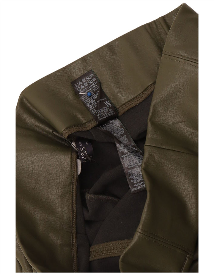 Leggings in ecopelle Marks & Spencer da donna UK 12 Poliestere kaki medio