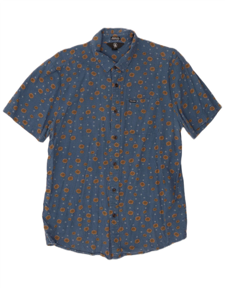Camicia Volcom da uomo a maniche corte Modern Fit Large in cotone blu