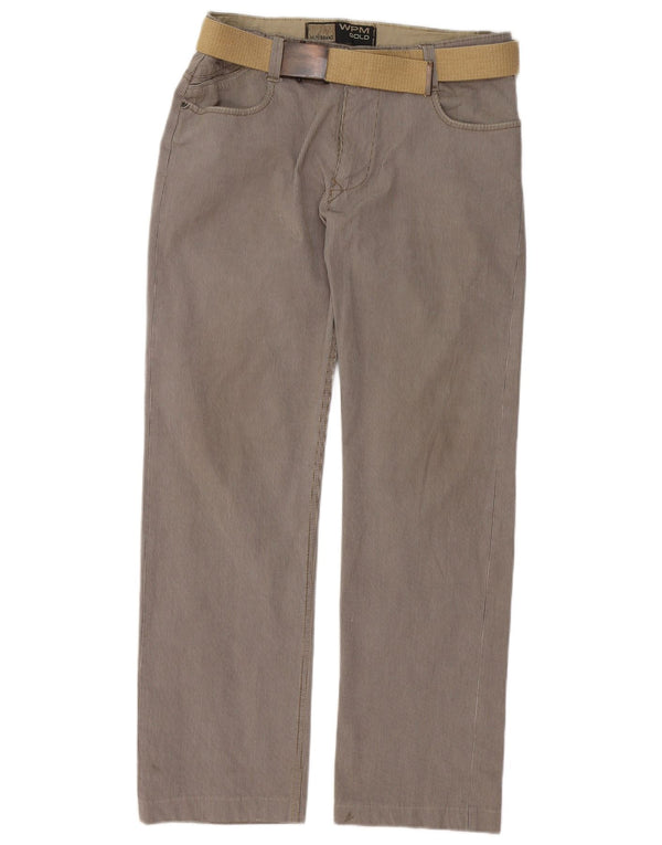 Pantaloni casual dritti da uomo WPM W34 L29 cotone gessato grigio