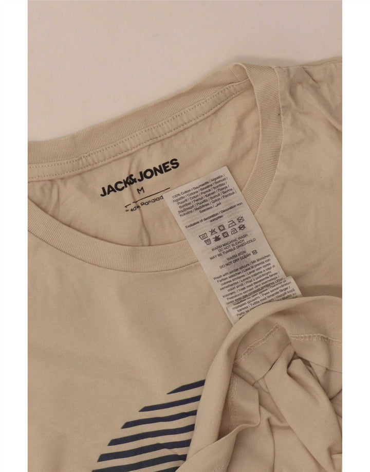 T-shirt grafica da uomo Jack & Jones Top in cotone bianco sporco medio