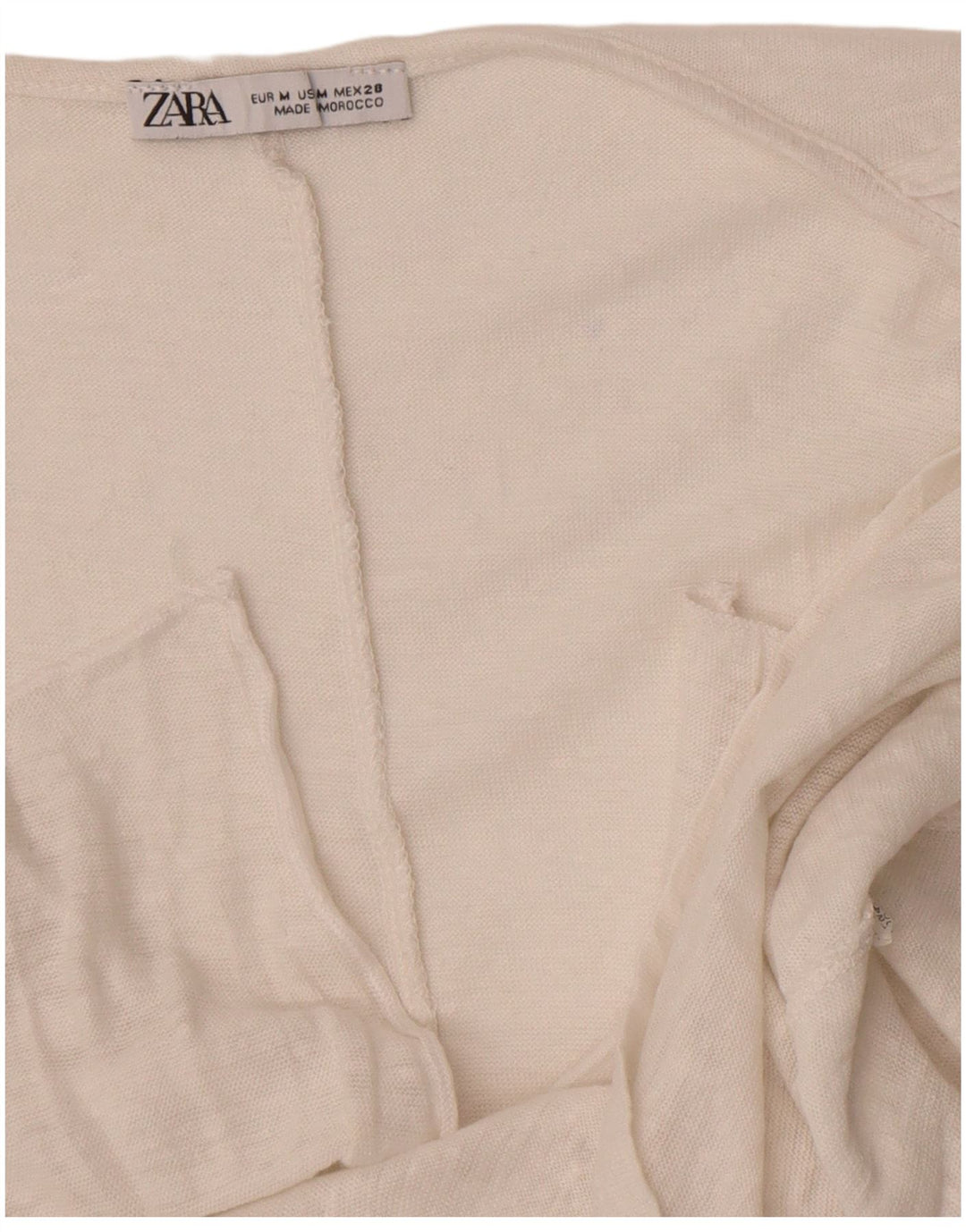Top senza maniche in camicetta da donna Zara UK 12 medio bianco screziato