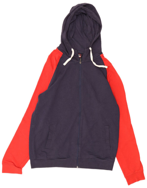 Felpa con cappuccio e zip da uomo Kappa XL color block blu navy