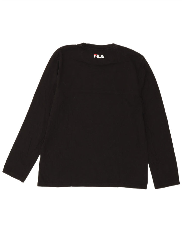 Maglia da uomo FILA a maniche lunghe in cotone nero medio