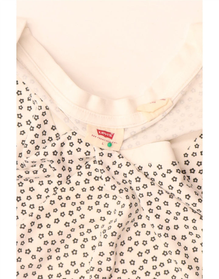 T-shirt da donna Levi's Top UK 16 grande cotone maculato bianco