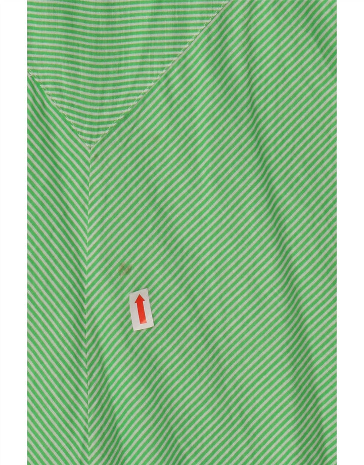 BENETTON Womens Blouse Top IT 44 Medium Green Pinstripe Cotton Vintage Benetton and Second-Hand Benetton from Messina Hembry 
