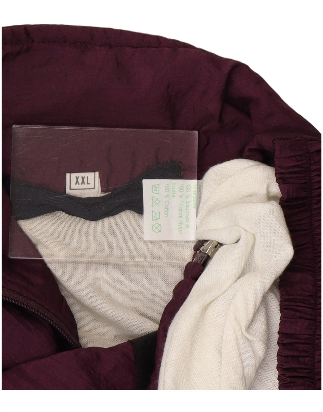 Giacca da ginnastica vintage da uomo 2XL in nylon color block marrone