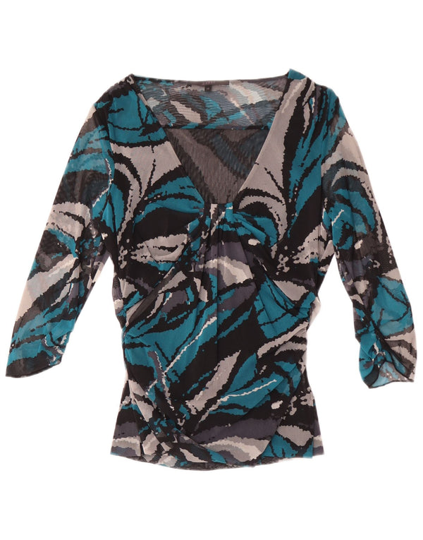 Top camicetta con motivo astratto da donna Coast UK 14 medio multicolore