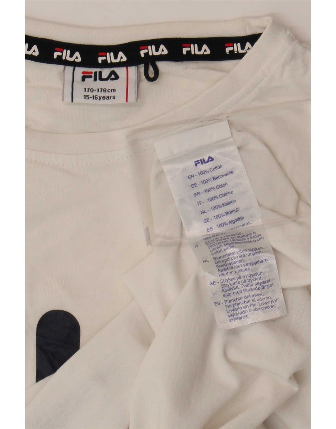 T-shirt grafica Fila da bambino 15-16 anni in cotone bianco